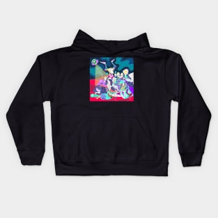 the goat and the evil witches business art Kids Hoodie